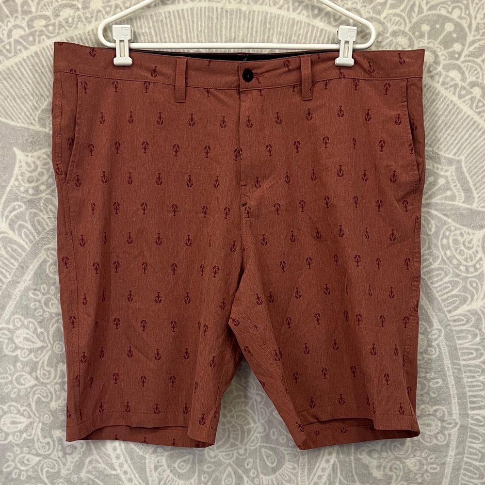 Men's Lobster ๐ฆ Print Shorts - Rust Warm Pink Red Nautical xxl 42 extra x large